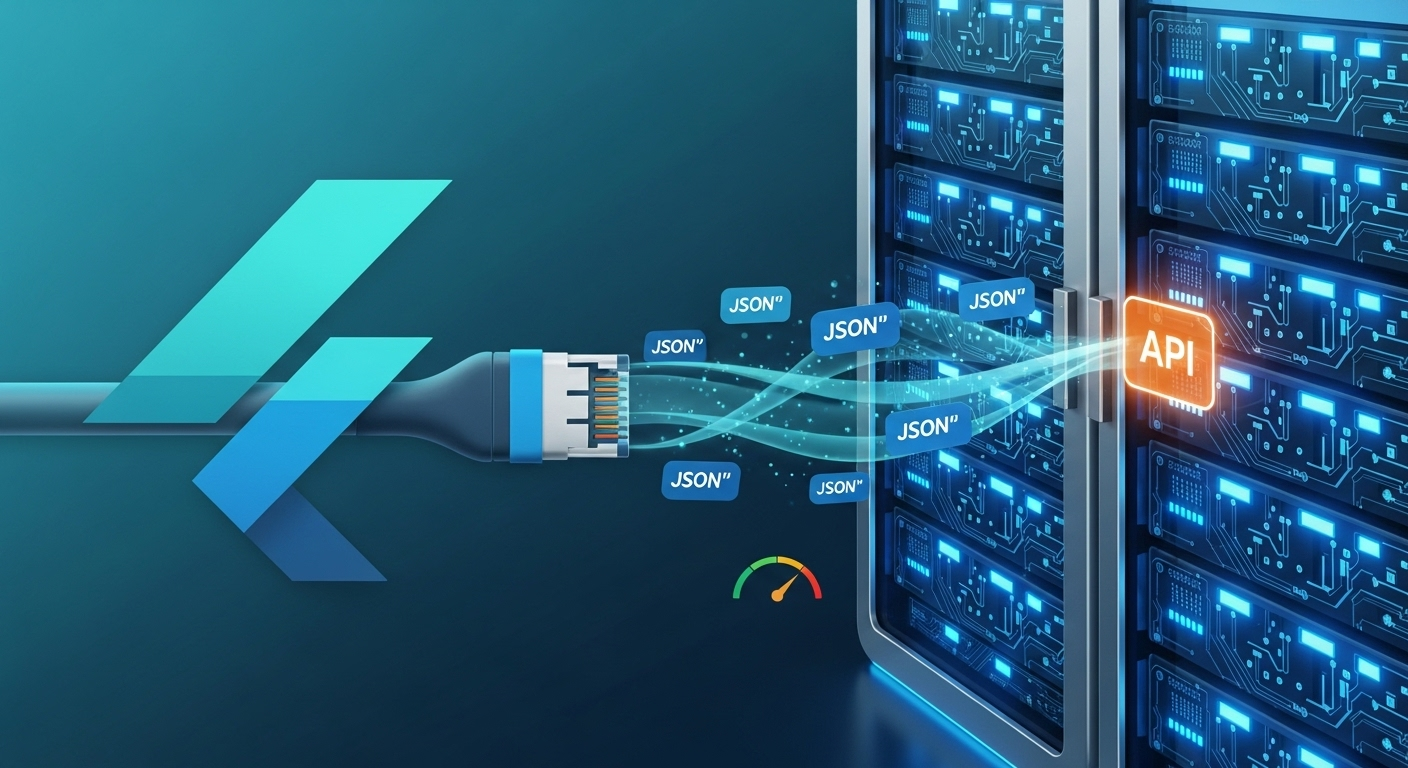 Flutter HTTP Request. Code, JSON response, network flow.