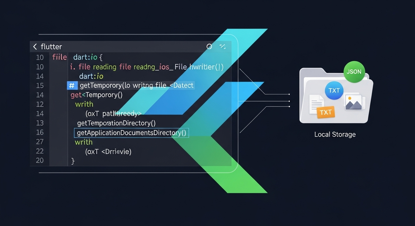 Flutter local file storage illustration.