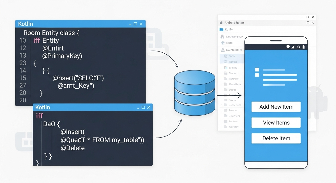Kotlin app database schema showing database