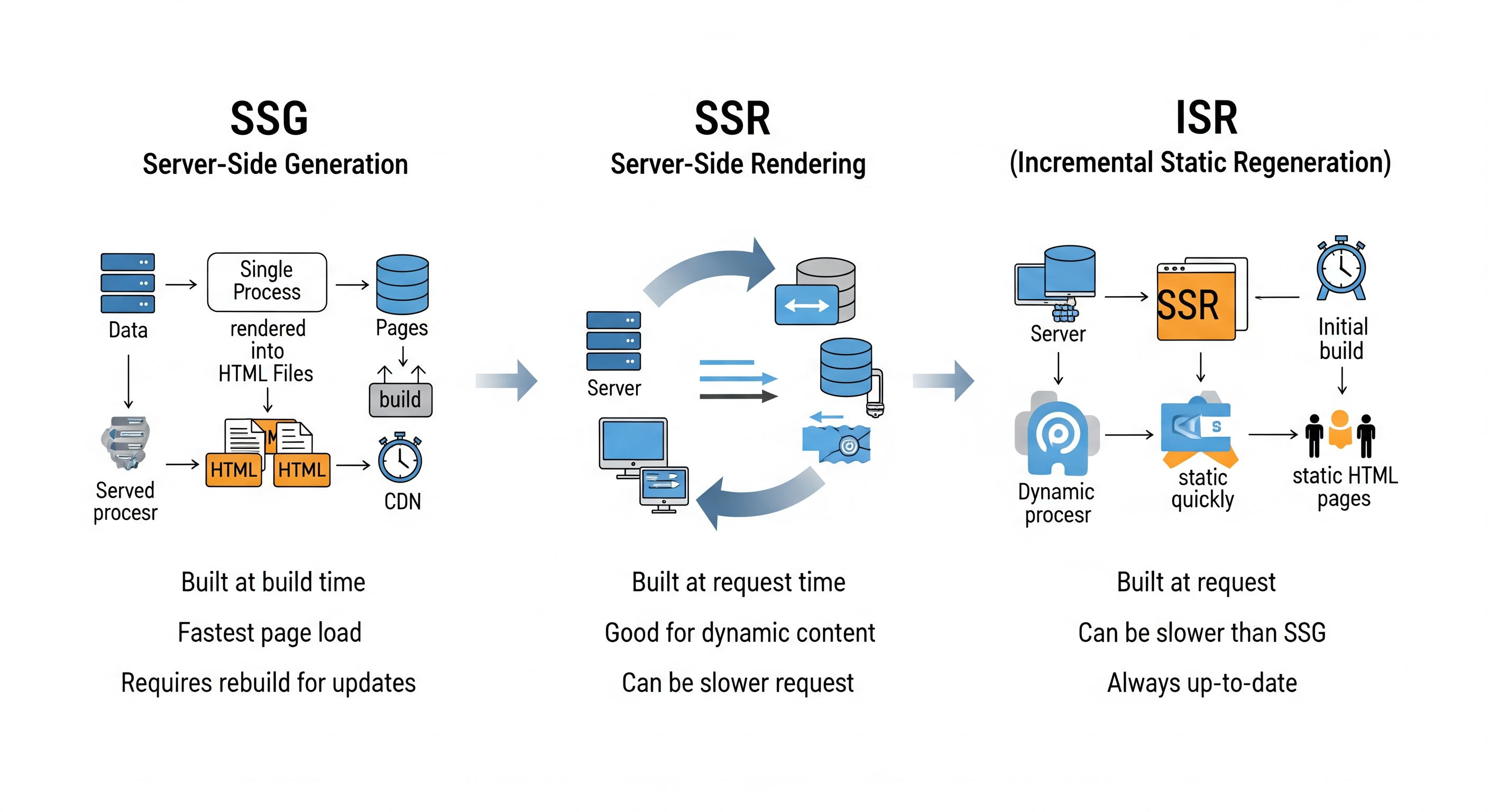 SSR vs SSG vs ISR